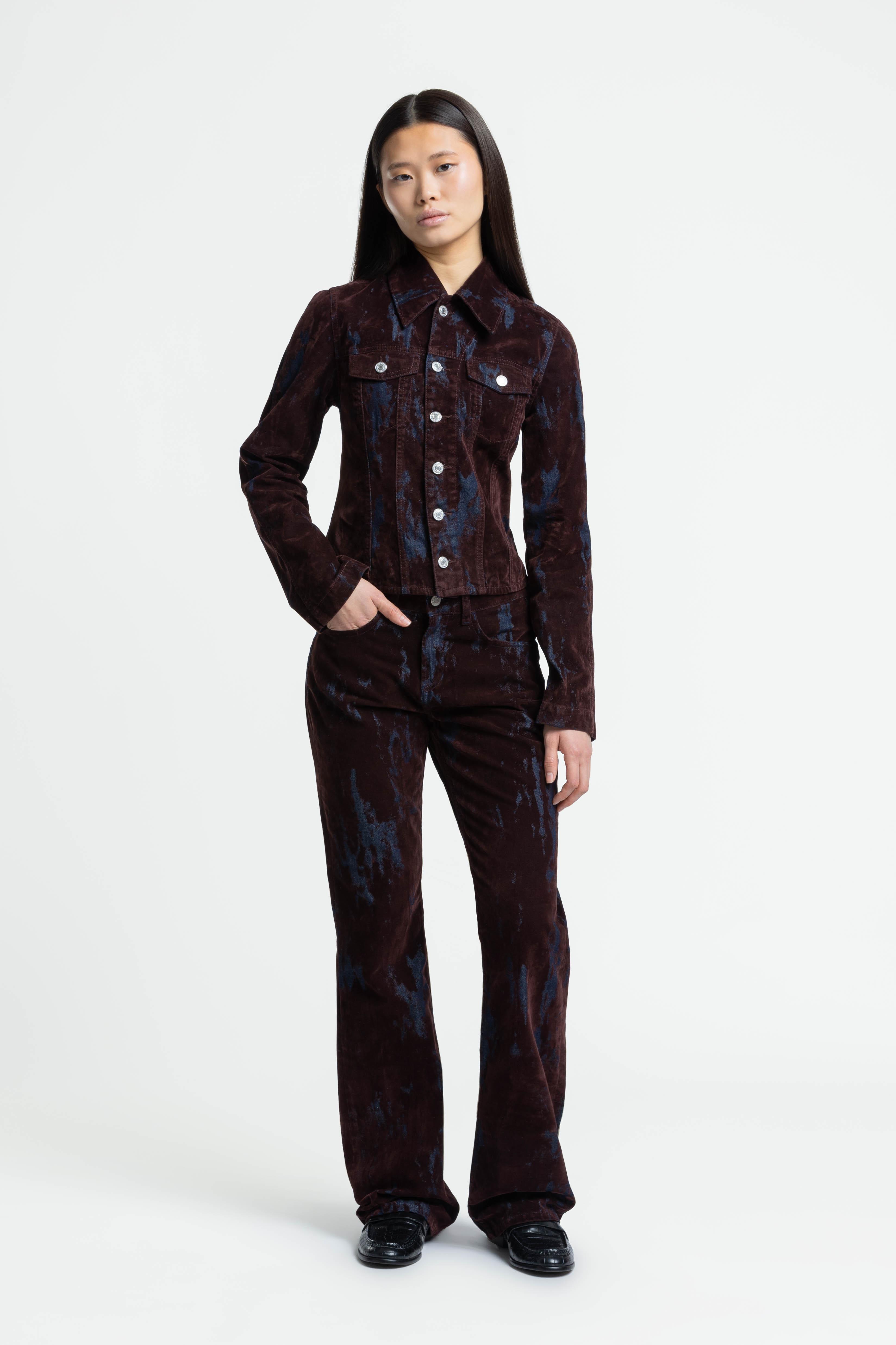 Kings Of Indigo Teruko Fudge Larissa Flock Damen Flared Hose braun